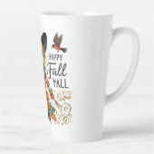 Happy Fall Ya'll Scarecrow und Herbstblätter Milchtasse (Rechts)