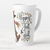 Happy Fall Ya'll Scarecrow und Herbstblätter Milchtasse (Rechte Ecke)