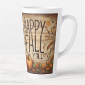 Happy Fall Ya'll Scarecrow und Herbstblätter Milchtasse (Rechts)
