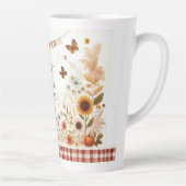 Happy Fall Ya'll Scarecrow und Herbstblätter Milchtasse (Rechts)