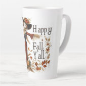 Happy Fall Ya'll Scarecrow und Herbstblätter Milchtasse (Rechte Ecke)