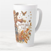 Happy Fall Ya'll Scarecrow und Herbstblätter Milchtasse (Rechte Ecke)