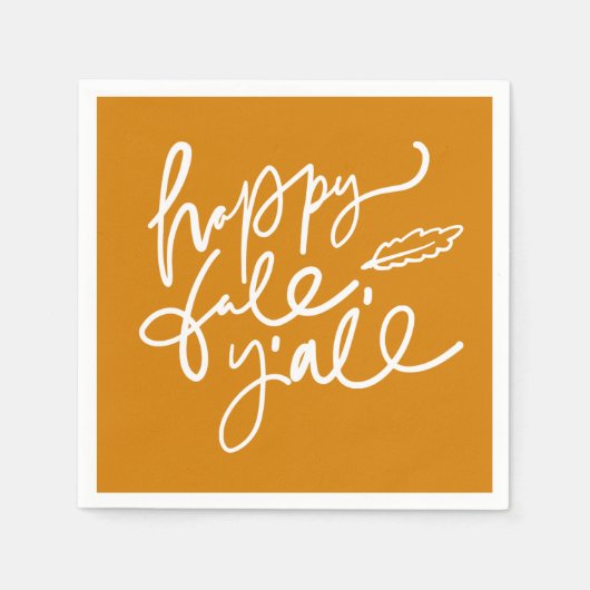 Happy Fall Y'all Serviette (Vorderseite)