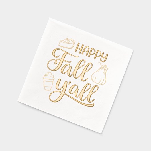 Happy Fall Y'all Servietten Mit Folie (Links)