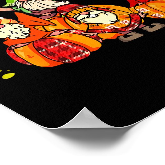 Happy Fall Yall Shirt Buffalo Pumpkin Autumn Gnome Poster (Ecke)