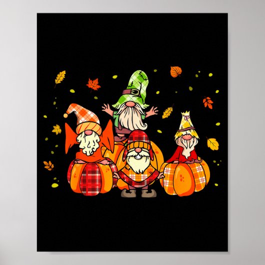 Happy Fall Yall Shirt Buffalo Pumpkin Autumn Gnome Poster (Vorne)