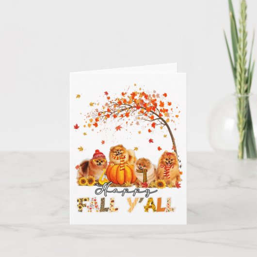 Happy Fall Y'all Spitz Herbst Lover Pumpkins Karte (Vorderseite)