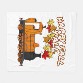 Happy Fall Y'All Steam Train Pumpkin Bahn Fleecedecke (Vorderseite (Horizontal))