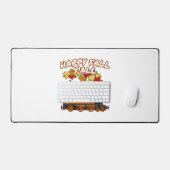Happy Fall Y'All Steam Train Pumpkin Bahn Schreibtischunterlage (Tastatur & Maus)