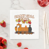 Happy Fall Y'All Steam Train Pumpkin Bahn Serviette (Beispiel)