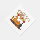 Happy Fall Y'All Steam Train Pumpkin Bahn Serviette (Ecke)