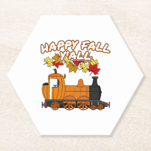 Happy Fall Y'All Steam Train Pumpkin Bahn Untersetzer