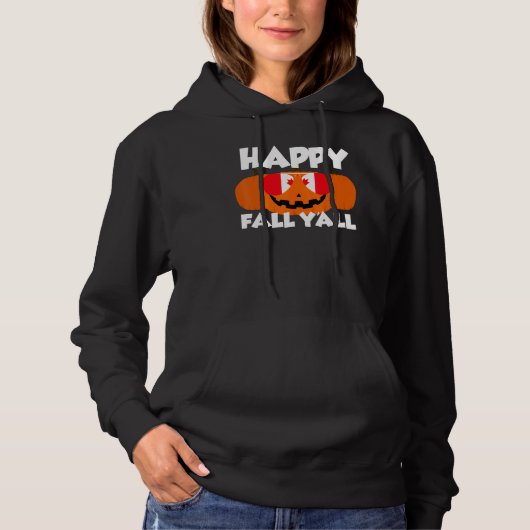 Happy Fall Y'all Thanksgiving Pumpkin Canada Glass Hoodie (Vorderseite)