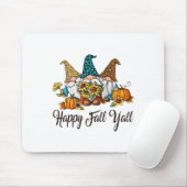 Happy Fall Yall Three Gnomen Leopard Sunflower Gif Mousepad (Mit Mouse)