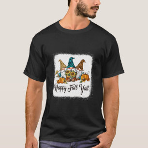 Happy Fall Yall Three Gnomes Leopard Sonnenblume T-Shirt