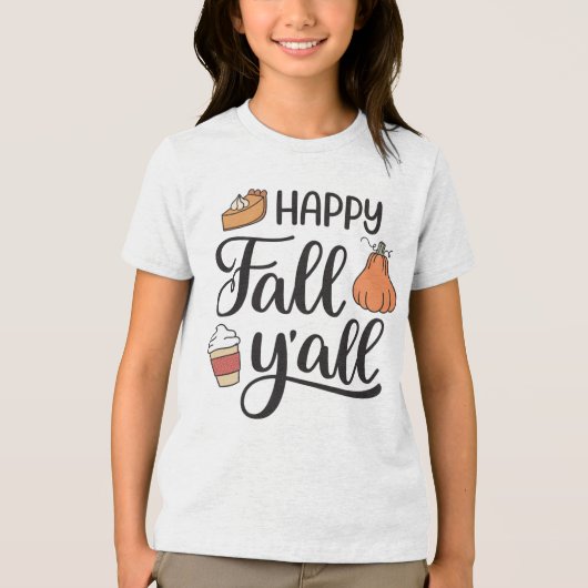 Happy Fall Y'all Tri-Blend Shirt (Vorderseite)