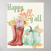 Happy Fall Y'all Wall Art Deco Poster (Vorne)