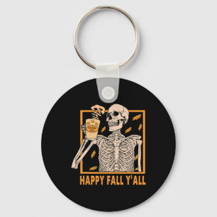 Happy Fall Yall Women Halloween Skeleton Pumpkin Schlüsselanhänger