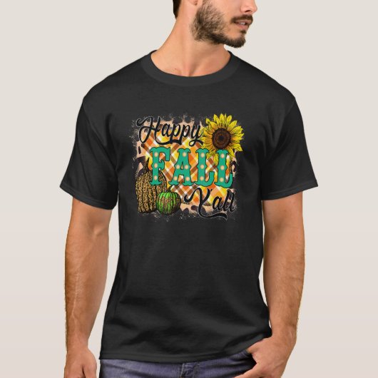 Happy Fall Y'all Women Men Pumpkin Leopard Cute A T-Shirt (Vorderseite)