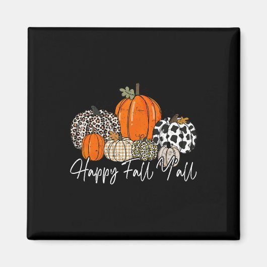 Happy Fall Y'all Women Men Pumpkin Leopard Niedlic Magnet (Vorne)