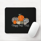 Happy Fall Y'all Women Men Pumpkin Leopard Niedlic Mousepad (Mit Mouse)