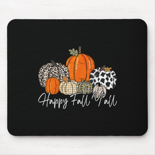 Happy Fall Y'all Women Men Pumpkin Leopard Niedlic Mousepad (Vorne)
