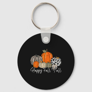 Happy Fall Y'all Women Men Pumpkin Leopard Niedlic Schlüsselanhänger