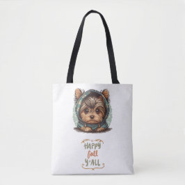 Happy Fall Y'all Yorkshire Terrier Autumn Hoodie Tasche