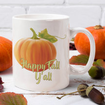 Happy Fall Yall Zitat und Niedliche Pumpkin Motif