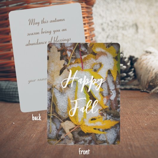 Happy Fall Yellow Leaves Karte