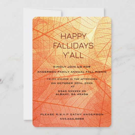 Happy Fallidays Cards - Einladungen für den Urlaub (Vorderseite)