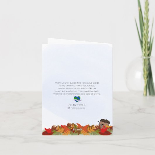 Happy Falling Acorns  Karte (Rückseite)