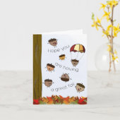 Happy Falling Acorns Karte (Gelbe Blume)