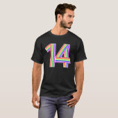Happy Family Clothing Rainbow 14th Birthday Number T-Shirt (Vorne ganz)