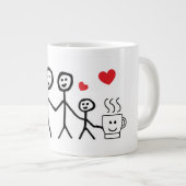 Happy Family Coffee Funny Meme Jumbo-Tasse (Vorderseite Rechts)