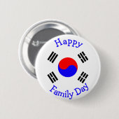 Happy Family Day - Koreanische Adoption Button (Vorne & Hinten)