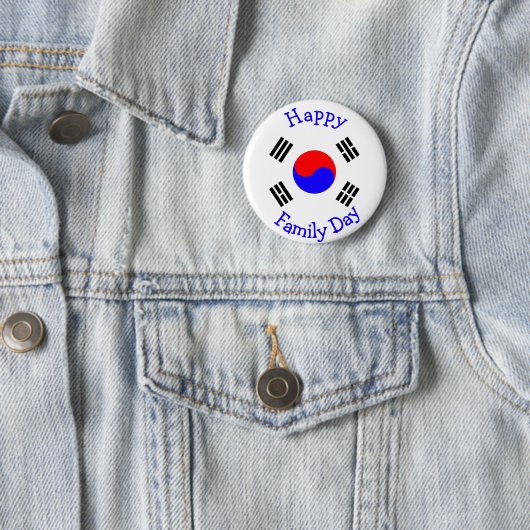 Happy Family Day - Koreanische Adoption Button (Beispiel)