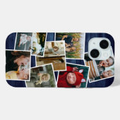 Happy Family Foto Collage Blue Wood Case-Mate iPhone Hülle (Rückseite (Horizontal))