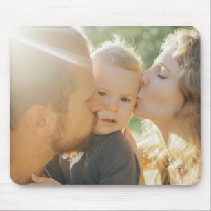 Happy Family Kiss Personalisiertes Foto Mousepad