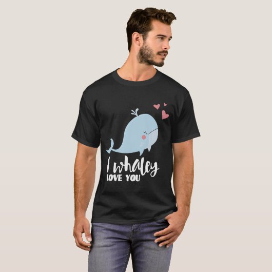 Happy Family Niedlich Boy I Whaley Liebe You Valen T-Shirt (Vorne ganz)