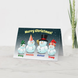 Happy Family of Snowmen Holiday Card Feiertagskarte