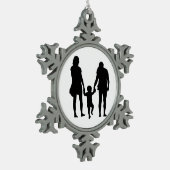 HAPPY FAMILY SCHNEEFLOCKEN Zinn-Ornament (Links)