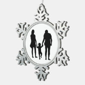 HAPPY FAMILY SCHNEEFLOCKEN Zinn-Ornament (Rechts)