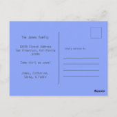 Happy Family Soft Blue New Zuhause Moving Postcard Postkarte (Rückseite)