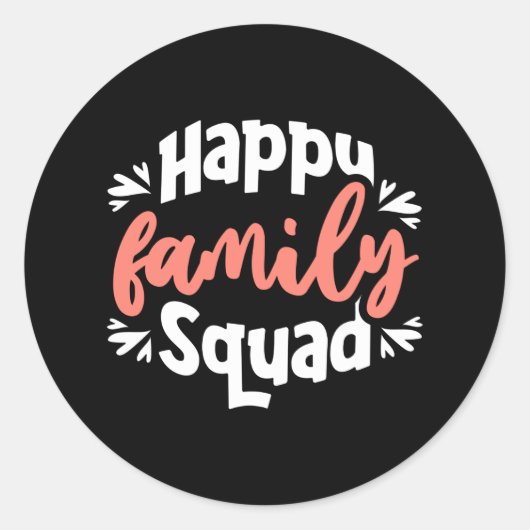 Happy Family Squad Runder Aufkleber (Vorderseite)