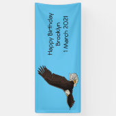 Happy-Fan Glatze Cartoon Illustration Banner (Vertikal)