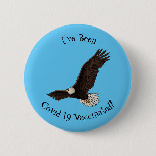 Happy-Fan Glatze Cartoon Illustration Button