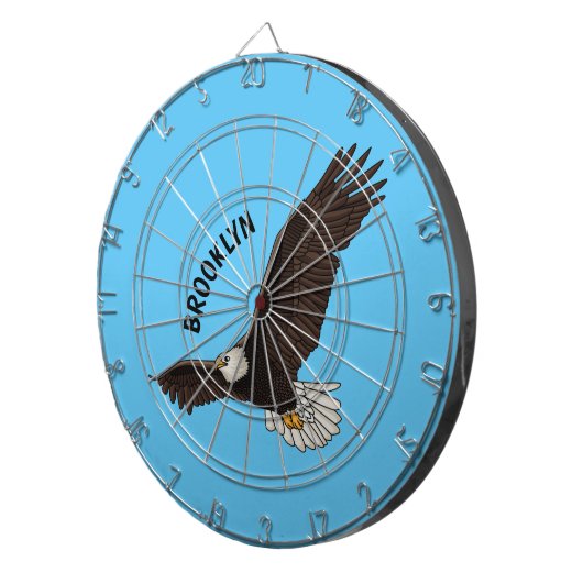 Happy-Fan Glatze Cartoon Illustration Dartscheibe (Vorderseite rechts)