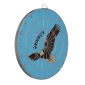 Happy-Fan Glatze Cartoon Illustration Dartscheibe (Vorderseite Links)