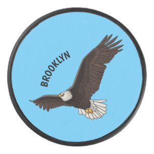 Happy-Fan Glatze Cartoon Illustration Eishockey Puck